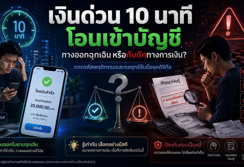 เงินด่วน 10 นาที โอนเข้าบัญชี